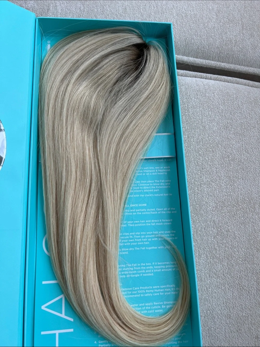 HaloCouture Rooted Blonde Hybrid Fall - Remy Human Hair Extension R60